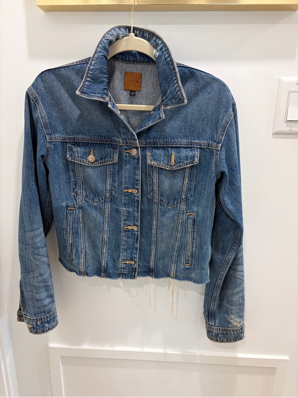 Joe's Jeans Distressed Blue Cropped Denim Jacket